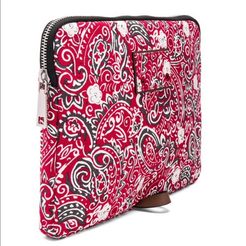 Marc Jacobs Paisley 13" Computer Case in Chili Pepper Multi Red NEW